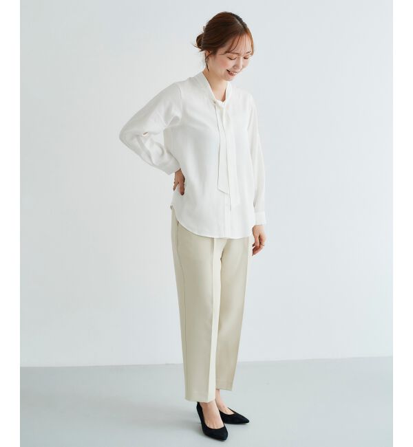 le.coeur blanc「パール付きプルオーバー&times;テーパードパンツセット」|スラックス|