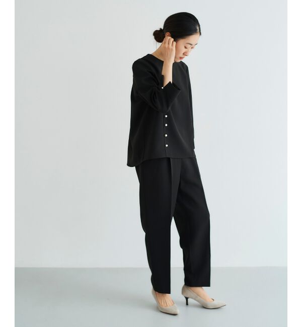 le.coeur blanc「パール付きプルオーバー&times;テーパードパンツセット」|スラックス|