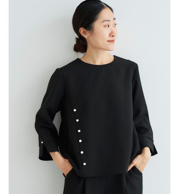 le.coeur blanc「パール付きプルオーバー&times;テーパードパンツセット」|スラックス|