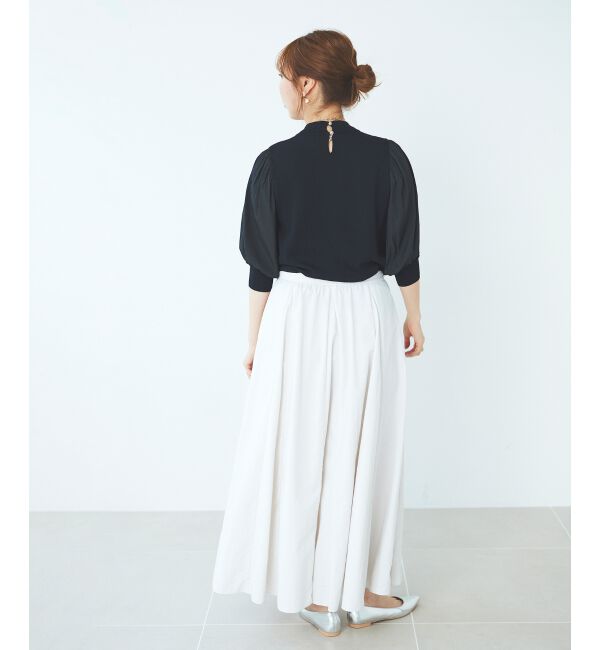 le.coeur blanc「ウエストリボンボリュームロングスカート」|スカート|