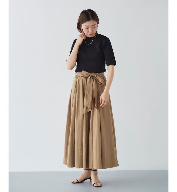 le.coeur blanc「ウエストリボンボリュームロングスカート」|スカート|