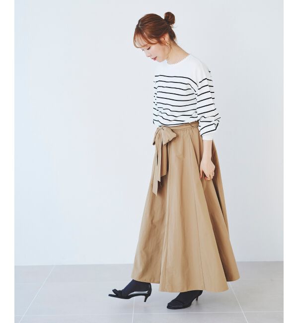 le.coeur blanc「ウエストリボンボリュームロングスカート」|スカート|