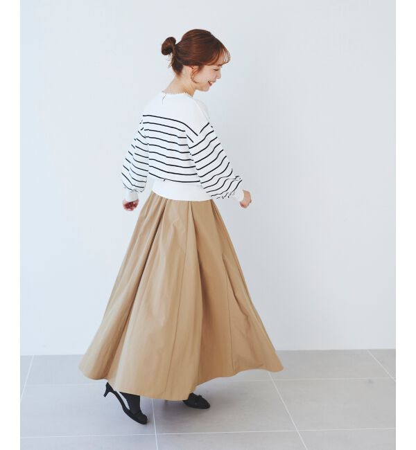 le.coeur blanc「ウエストリボンボリュームロングスカート」|スカート|