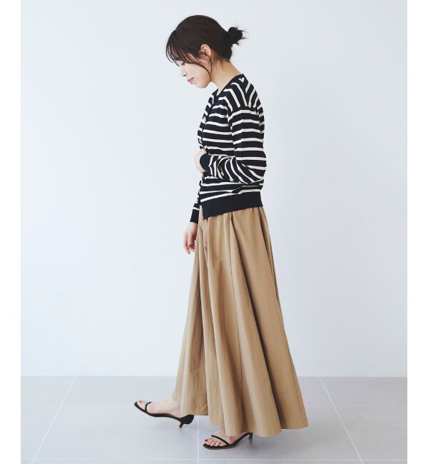 le.coeur blanc「ウエストリボンボリュームロングスカート」|スカート|