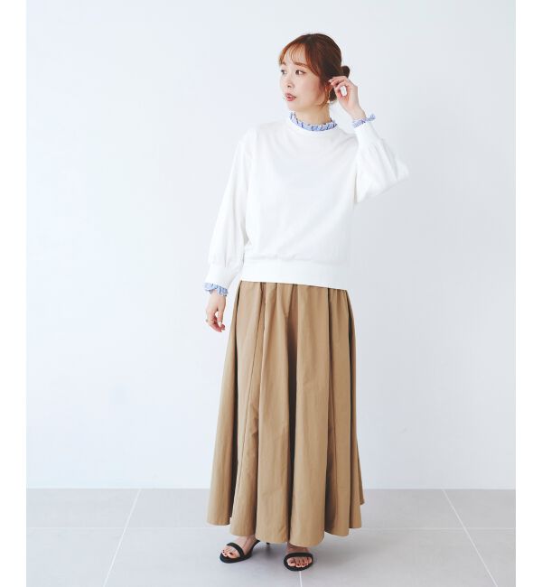 le.coeur blanc「ウエストリボンボリュームロングスカート」|スカート|