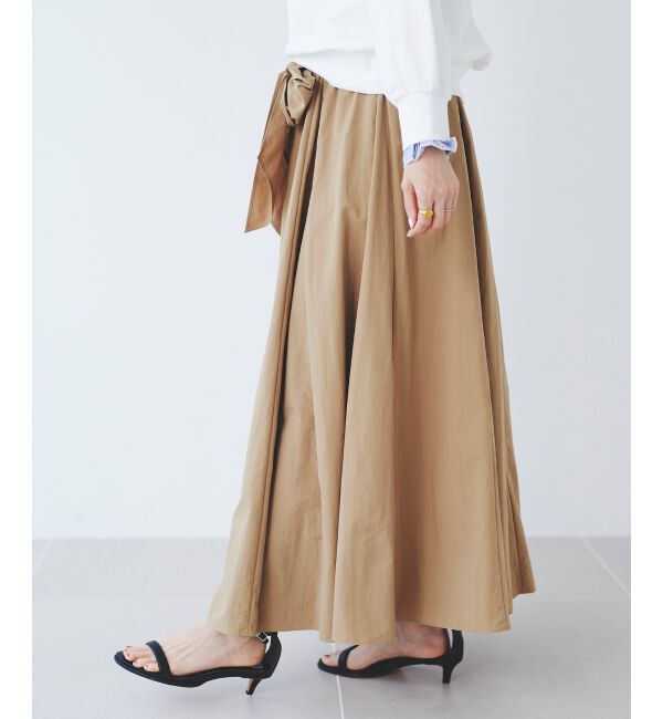 le.coeur blanc「ウエストリボンボリュームロングスカート」|スカート|