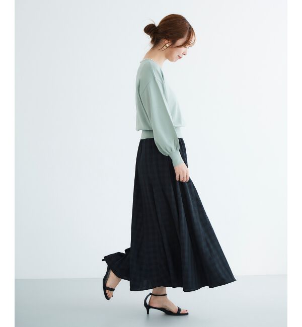 le.coeur blanc「パールネックボリュームスリーブニット」|ニット・セーター|