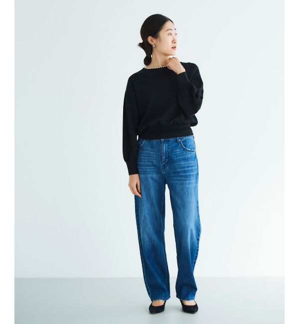 le.coeur blanc「パールネックボリュームスリーブニット」|ニット・セーター|