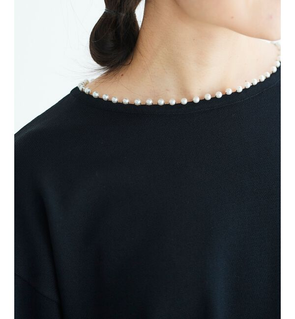 le.coeur blanc「パールネックボリュームスリーブニット」|ニット・セーター|