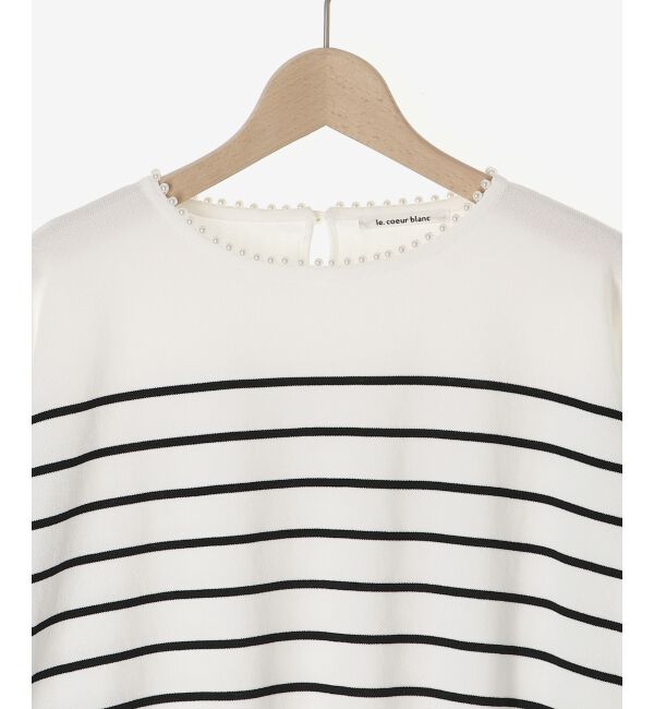 le.coeur blanc「パールネックボリュームスリーブニット」|ニット・セーター|