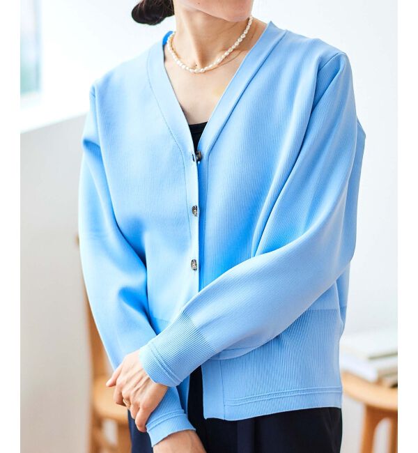 le.coeur blanc「《手洗い可能》スムースニットVネックカーディガン」|カーディガン|