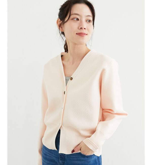 le.coeur blanc「《手洗い可能》スムースニットVネックカーディガン」|カーディガン|