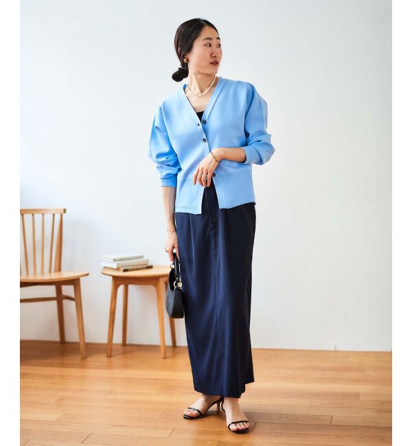 le.coeur blanc「《手洗い可能》スムースニットVネックカーディガン」|カーディガン|