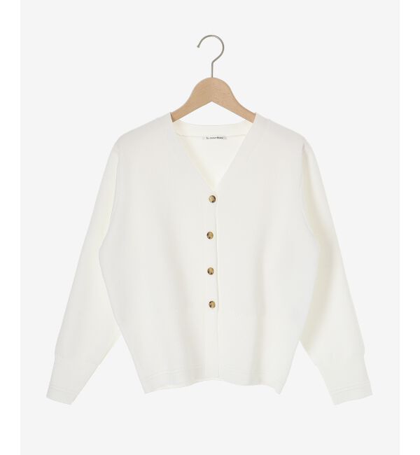 le.coeur blanc「《手洗い可能》スムースニットVネックカーディガン」|カーディガン|