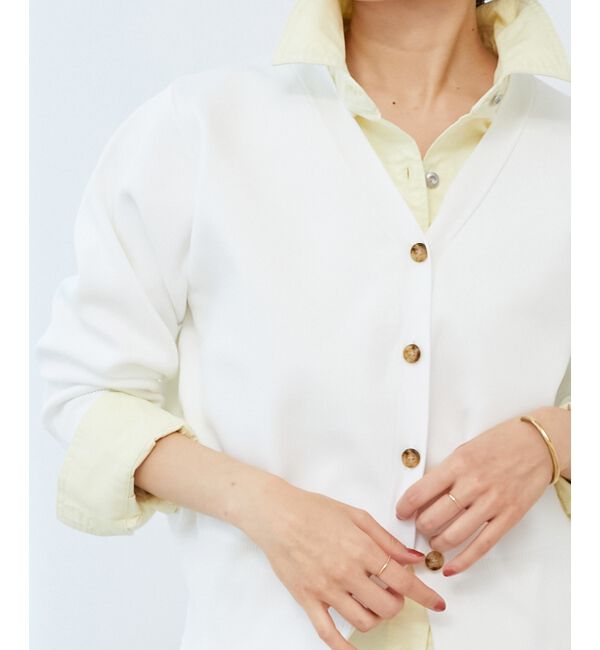 le.coeur blanc「《手洗い可能》スムースニットVネックカーディガン」|カーディガン|