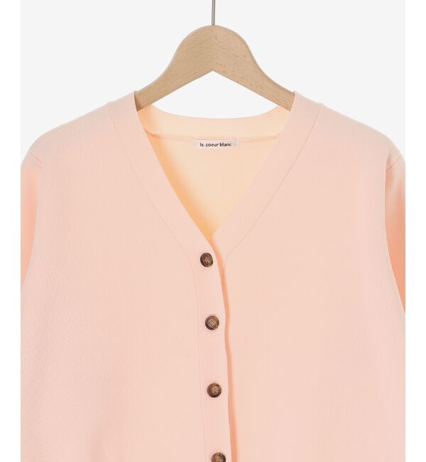 le.coeur blanc「《手洗い可能》スムースニットVネックカーディガン」|カーディガン|