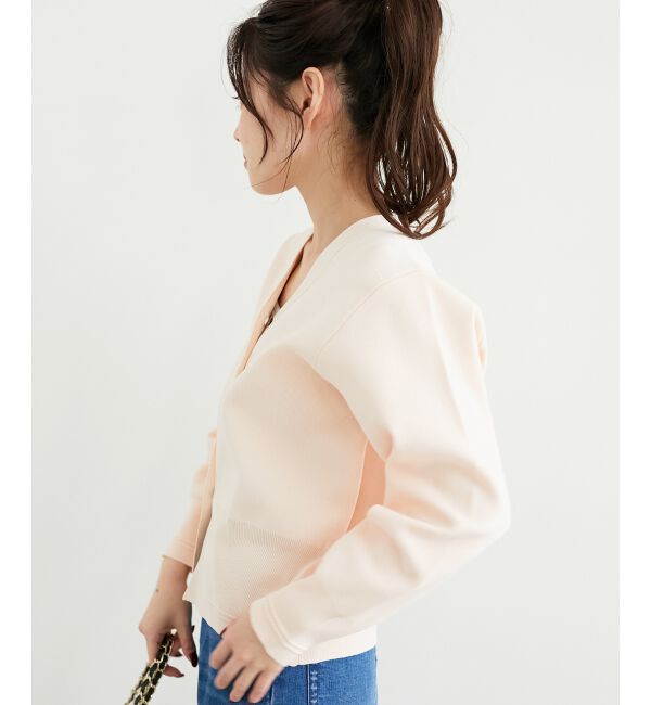 le.coeur blanc「《手洗い可能》スムースニットVネックカーディガン」|カーディガン|