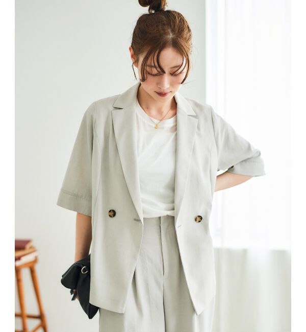  「《シャツ感覚でラフに羽織れる》タンブラーブッチャーハーフスリーブジャケット」|その他|