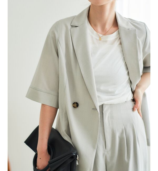  「《シャツ感覚でラフに羽織れる》タンブラーブッチャーハーフスリーブジャケット」|その他|