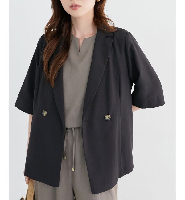 「《シャツ感覚でラフに羽織れる》タンブラーブッチャーハーフスリーブジャケット」|その他|