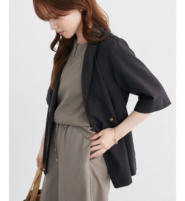  「《シャツ感覚でラフに羽織れる》タンブラーブッチャーハーフスリーブジャケット」|その他|