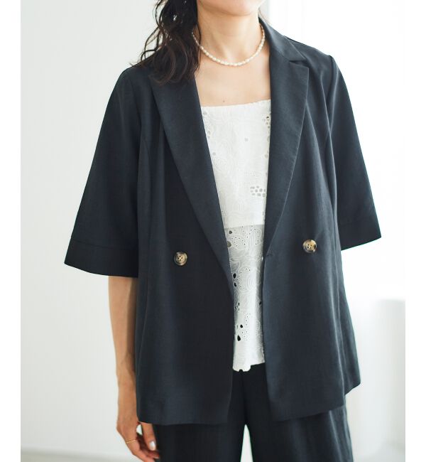  「《シャツ感覚でラフに羽織れる》タンブラーブッチャーハーフスリーブジャケット」|その他|