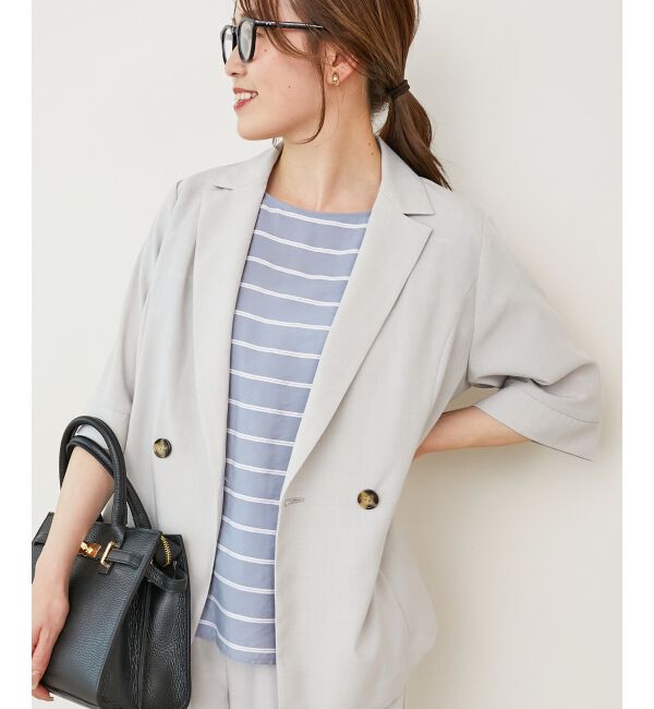  「《シャツ感覚でラフに羽織れる》タンブラーブッチャーハーフスリーブジャケット」|その他|