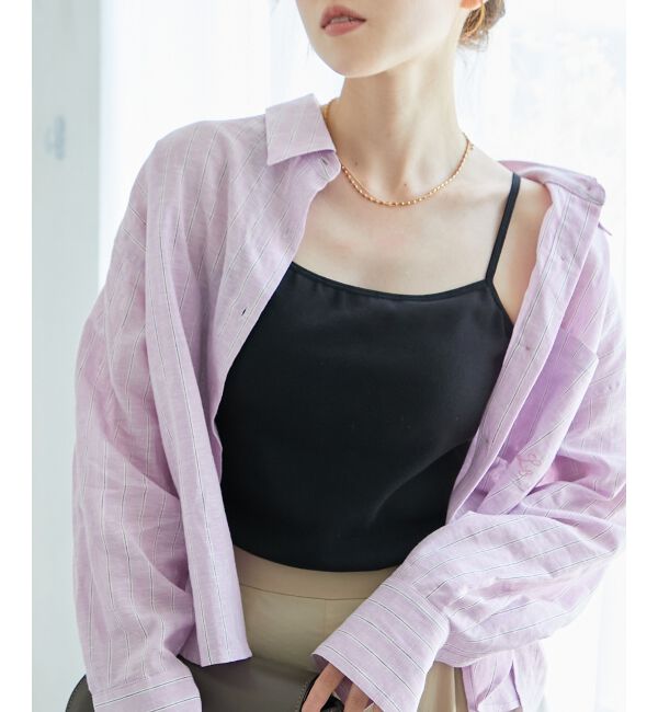  「CICA加工カップツキキャミ」|キャミソール|ブラック