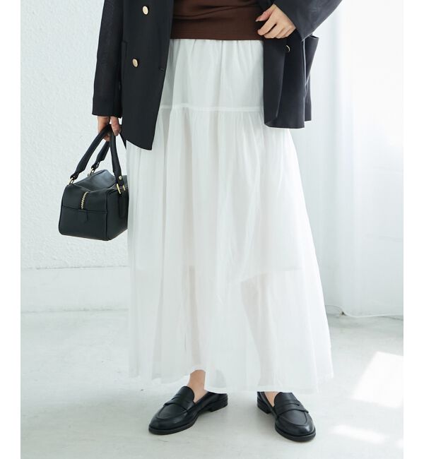  「《WEB限定アイテム》ローンギャザーティアードスカート」|スカート|オフ