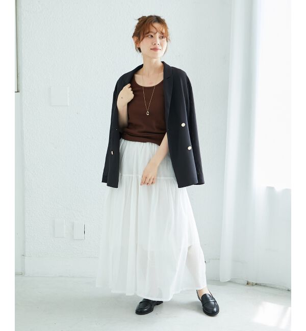  「《WEB限定アイテム》ローンギャザーティアードスカート」|スカート|