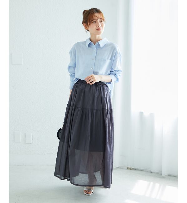  「《WEB限定アイテム》ローンギャザーティアードスカート」|スカート|