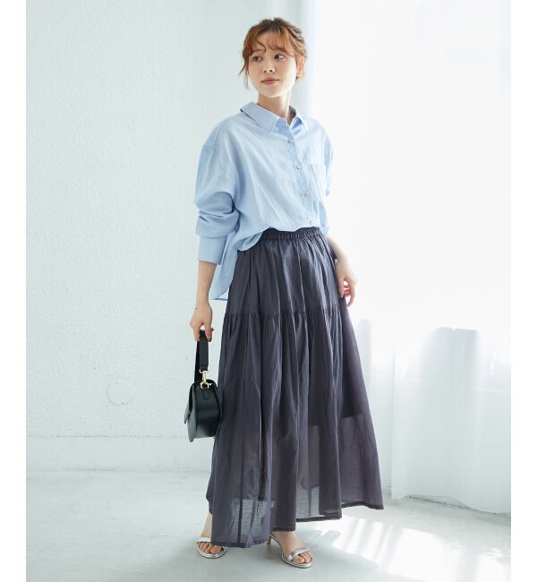  「《WEB限定アイテム》ローンギャザーティアードスカート」|スカート|