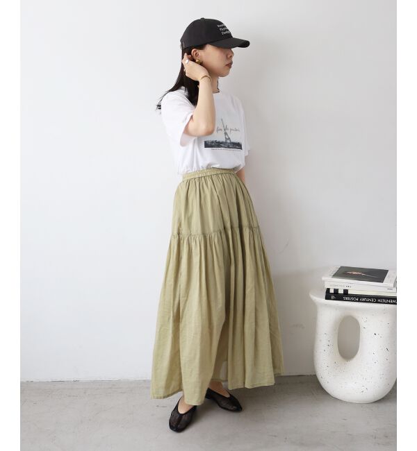  「《WEB限定アイテム》ローンギャザーティアードスカート」|スカート|