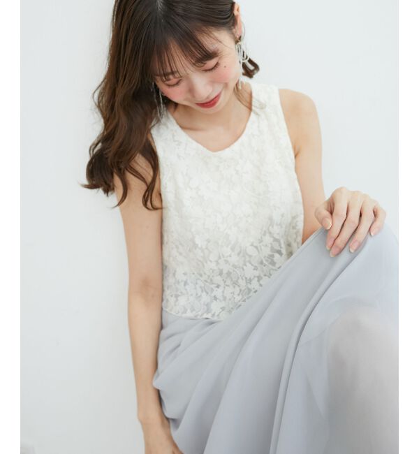 MAJESTICLEGON「レースノースリドッキングワンピ」|ワンピース|