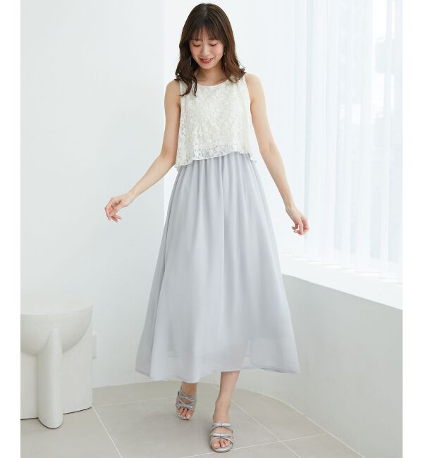 MAJESTICLEGON「レースノースリドッキングワンピ」|ワンピース|