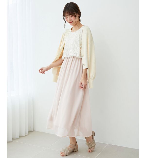 MAJESTICLEGON「レースノースリドッキングワンピ」|ワンピース|