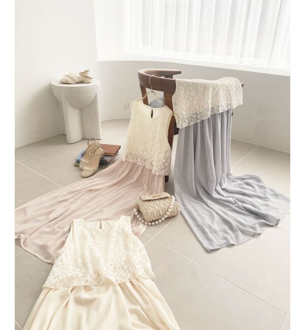 MAJESTICLEGON「レースノースリドッキングワンピ」|ワンピース|