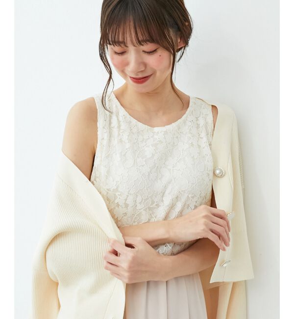 MAJESTICLEGON「レースノースリドッキングワンピ」|ワンピース|