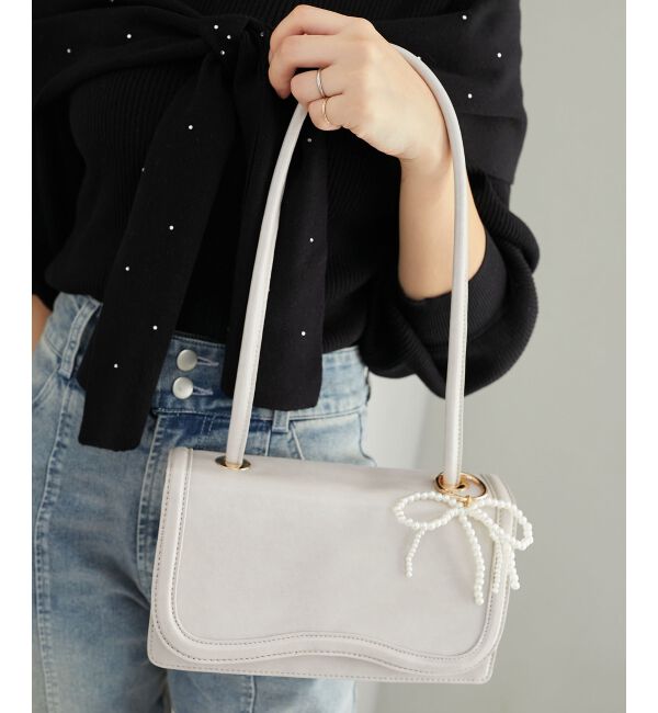  「チャームセットワンハンドルバッグ」|ハンドバッグ|アイボリー