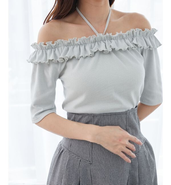  「マルチwayチョーカーフリルトップス」|Tシャツ・カットソー|