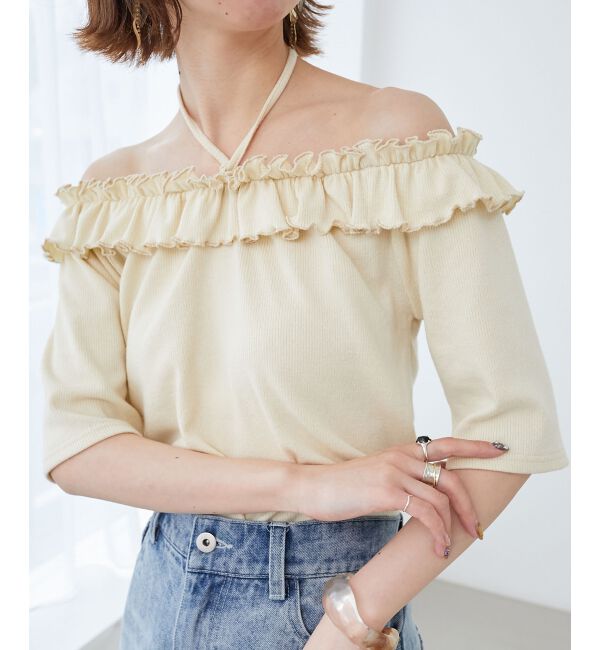  「マルチwayチョーカーフリルトップス」|Tシャツ・カットソー|