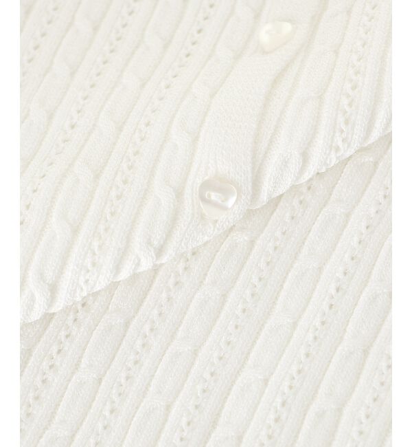  「ハーフスリーブケーブルカーディガン」|カーディガン|