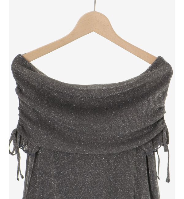  「&infin;ラメチュールオフショル半袖トップス」|Tシャツ・カットソー|