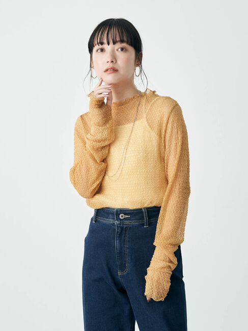 earth music&ecology「格子柄レースプルオーバー」|Tシャツ・カットソー|