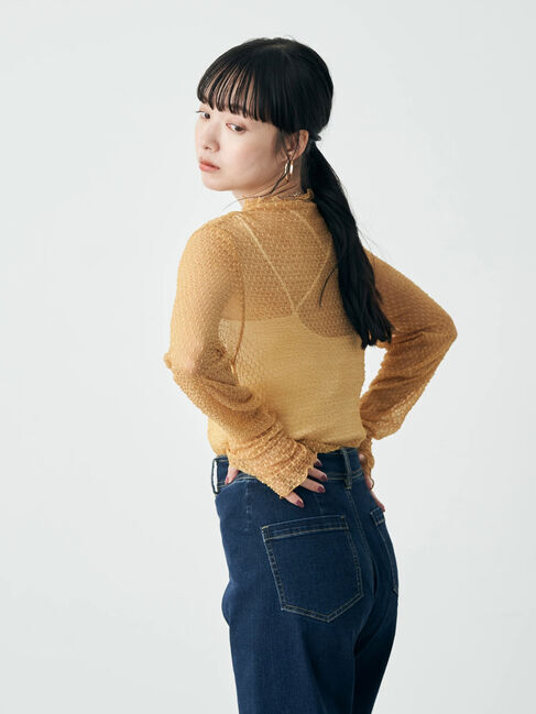 earth music&ecology「格子柄レースプルオーバー」|Tシャツ・カットソー|