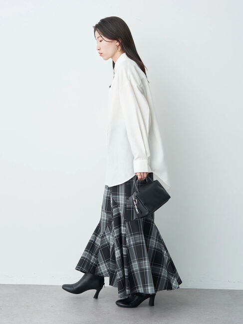 earth music&ecology「イレギュラーヘムチェックスカート」|スカート|
