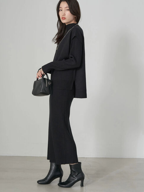 earth music&ecology「SET2点レイヤードニットワンピース」|ワンピース|ブラック