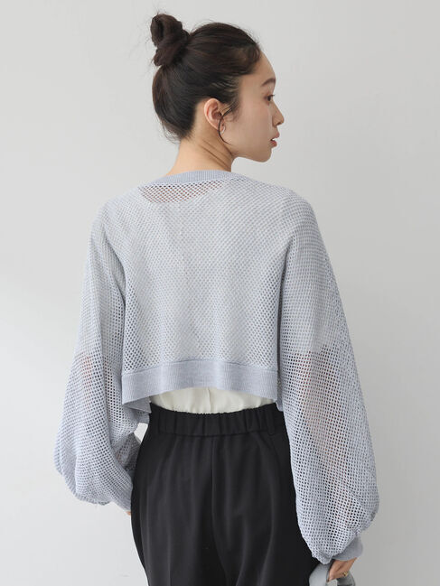 earth music&ecology「リボンメッシュボレロ」|カーディガン|