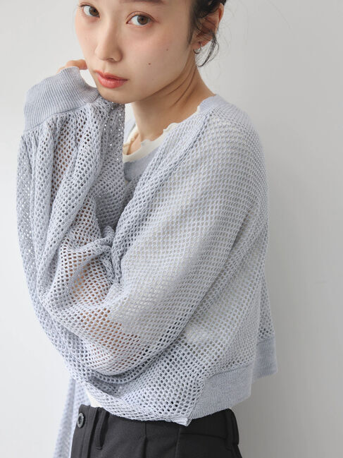 earth music&ecology「リボンメッシュボレロ」|カーディガン|