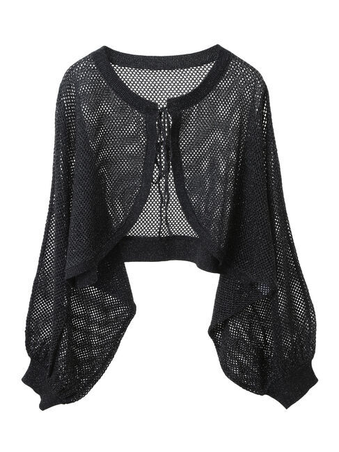 earth music&ecology「リボンメッシュボレロ」|カーディガン|